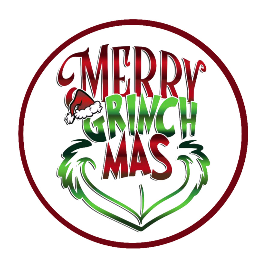 Christmas – Merry «Grinchmas» 4″ Vinyl Decal Sticker Present Decor Jar Tumbler