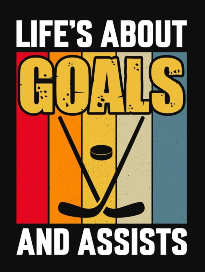 Ice Hockey Sticker (4 Inch) Funny League Team Play Life About Goals And Assists