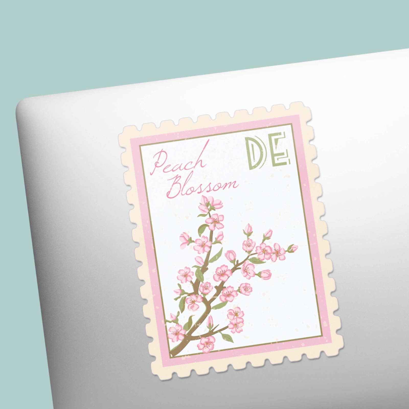Delaware State Flower Peach Blossom Sticker – DE Stamp Decal
