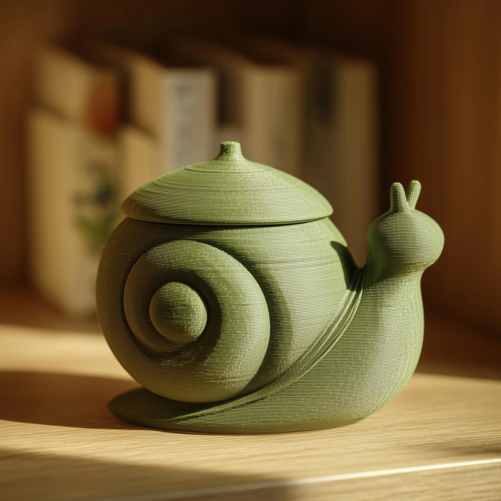 Snail Memorial Urn with Lid | 3D Printed Keepsake Ash Container for Pet