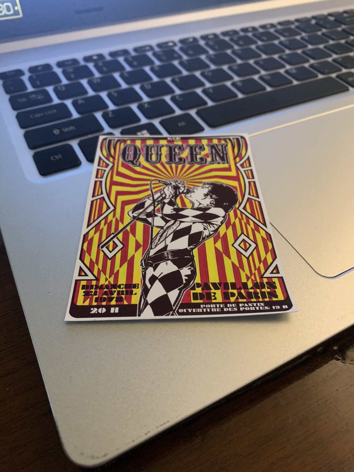 Queen Concert Poster Sticker. Paris 1978