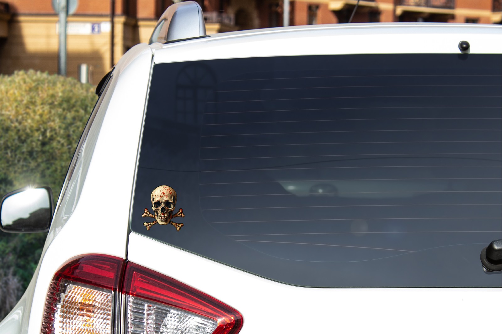 Bloody Skull and Bones Crossbones Poison Emo Goth Sticker Decal Car Window Evil