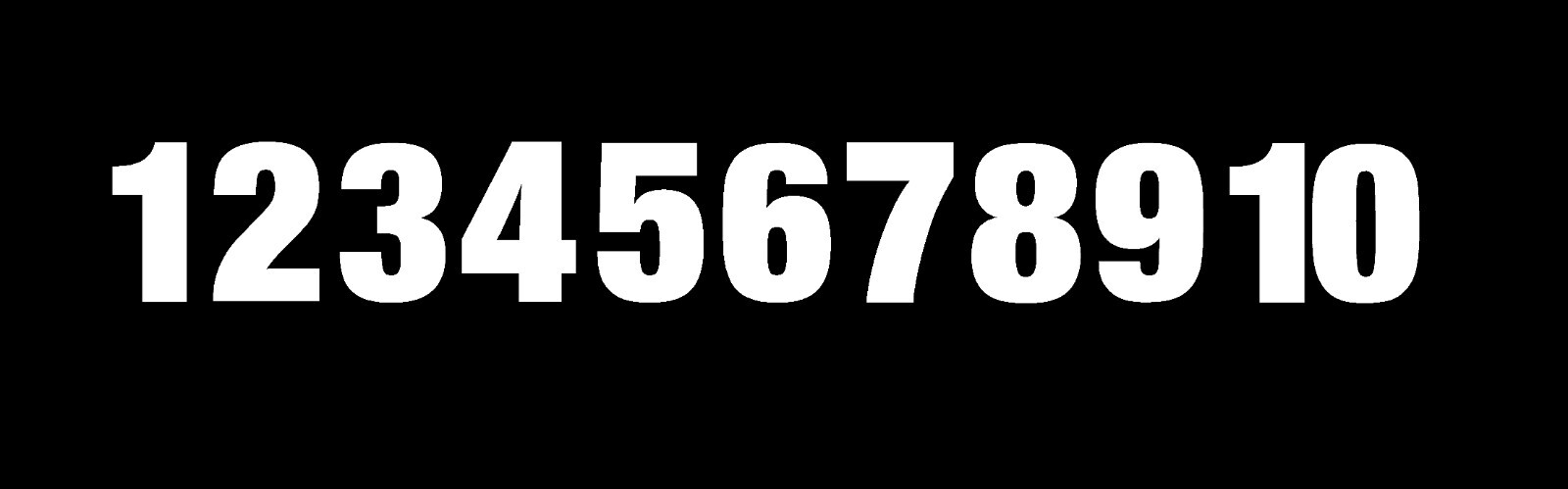 1-10 Numbers Reflective White Sticker Vinyl Decals 1″ – 10″ Set Of 10 (V653-R)