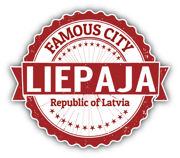 Liepaja City Latvia Grunge Travel Stamp Car Bumper Sticker Decal
