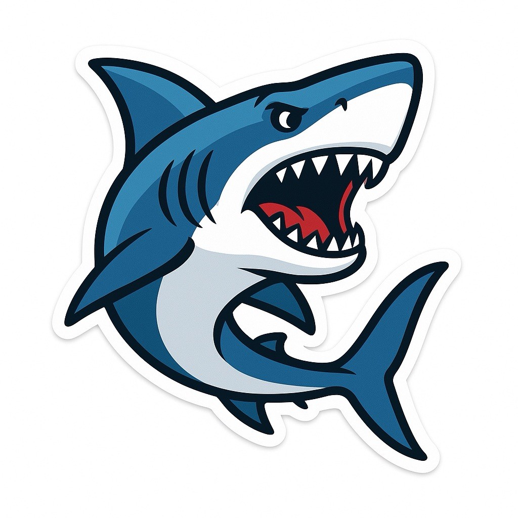 Shark Ocean life Sea Life 3” Tall Vinyl Decal Sticker Souvenir Car Cups Mug