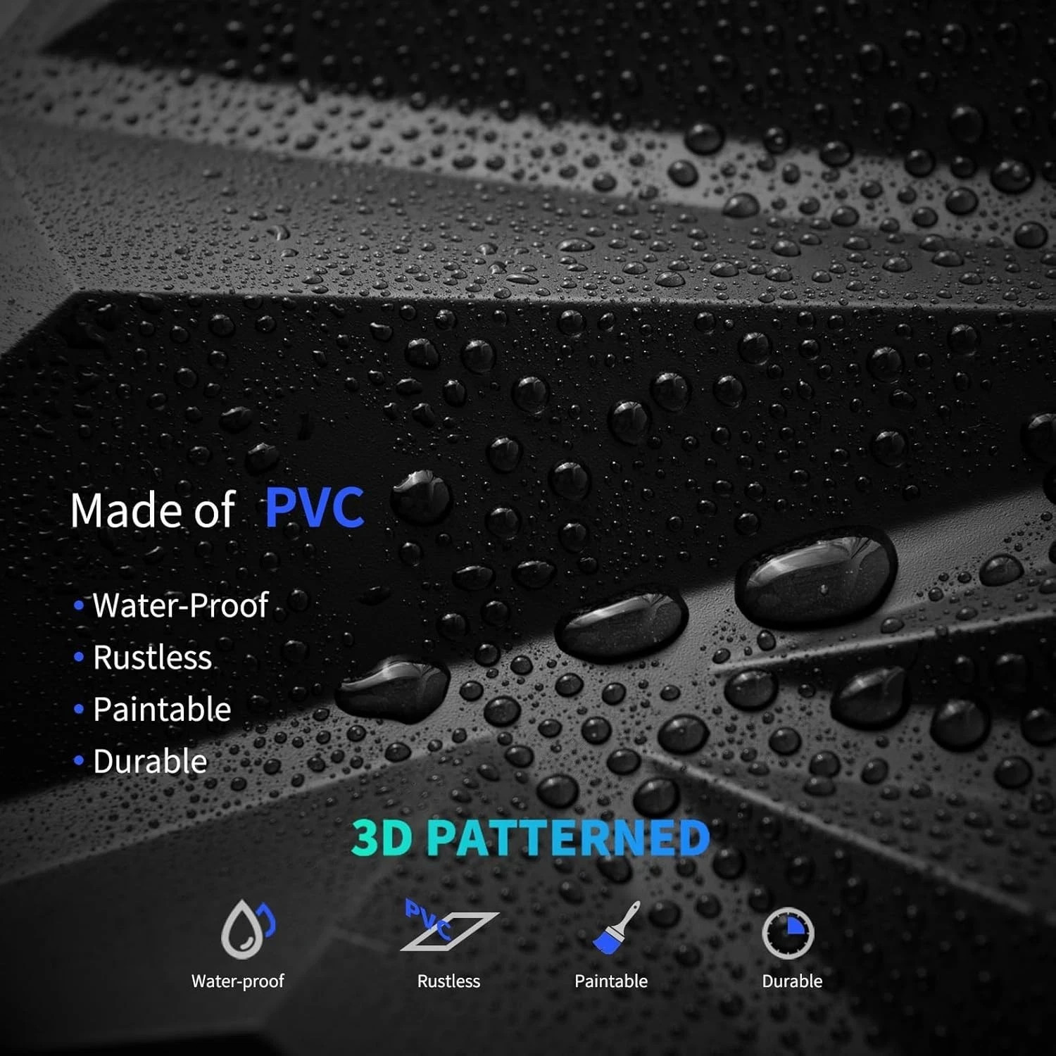 33 Pack 3D Wall Panel Diamond for Interior Wall Décor, PVC Flower Textured Wa…
