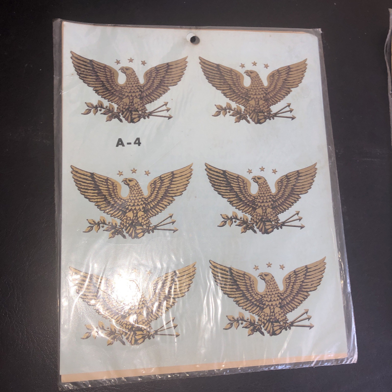 1976 Decorcal American Bicentennial Eagle Hand Painted Decal USA Americana TOLE