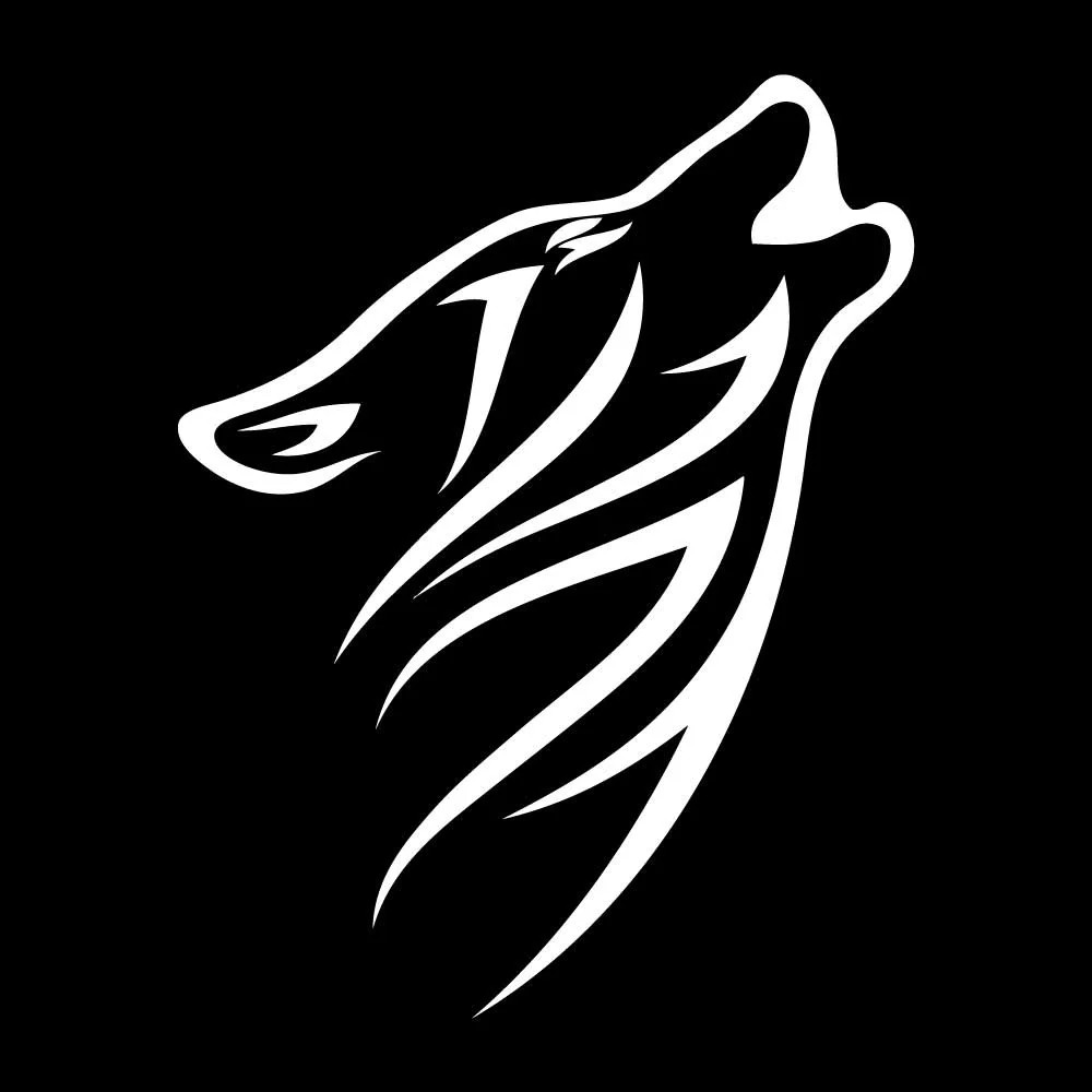 Tribal Wolf Head Howl Howling Decal Sticker White Die Cut Vinyl