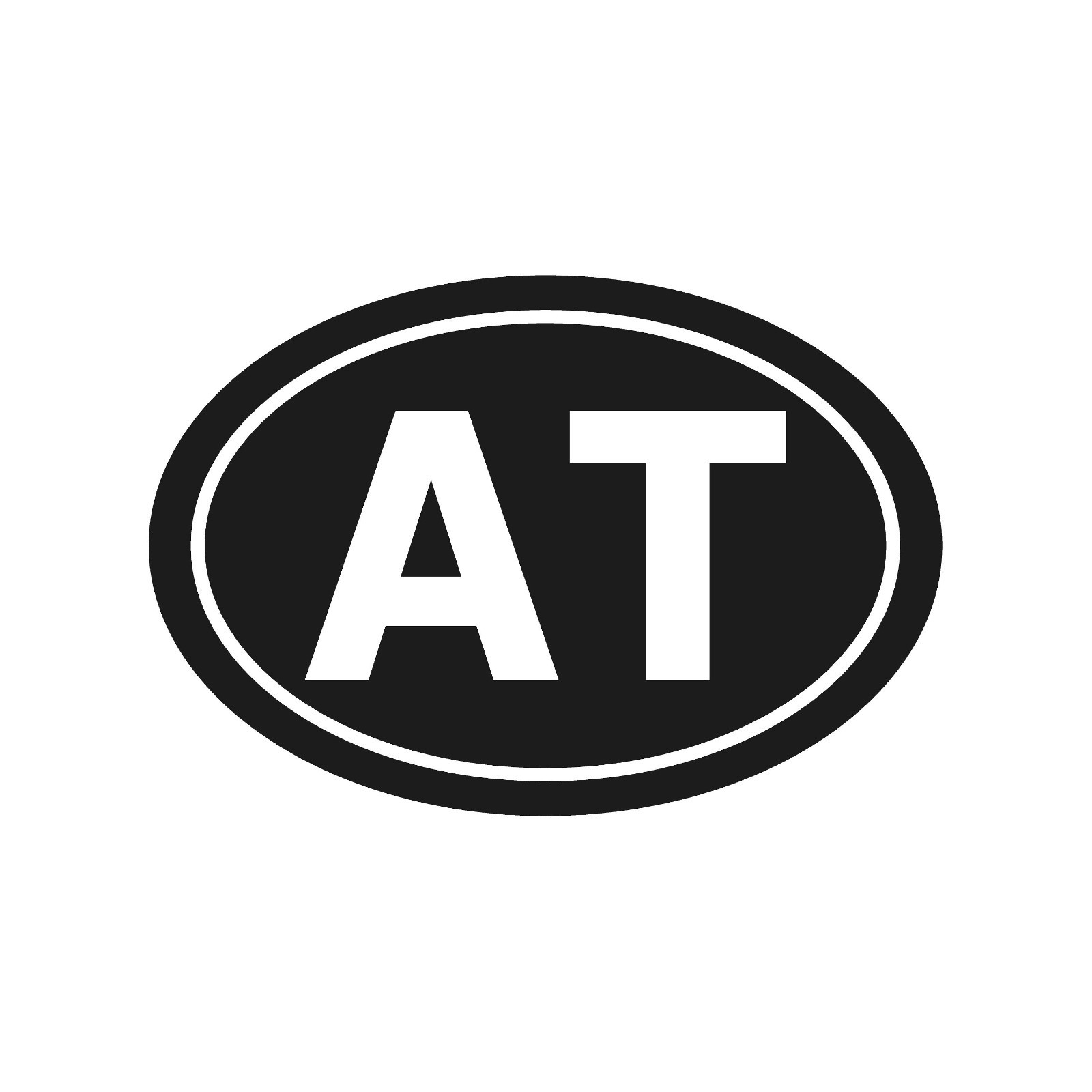 Austria AT country initials Vinyl Decal Oval AT Sticker