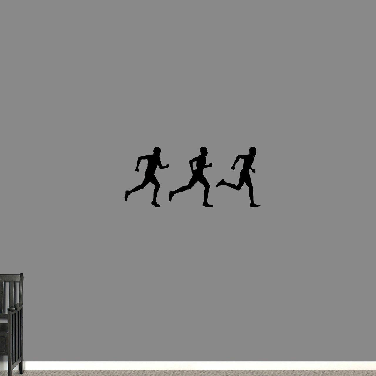 Men Running Wall Decal Set – Sports, Athlete, Track, Runner, Kids, Teen, Sticker
