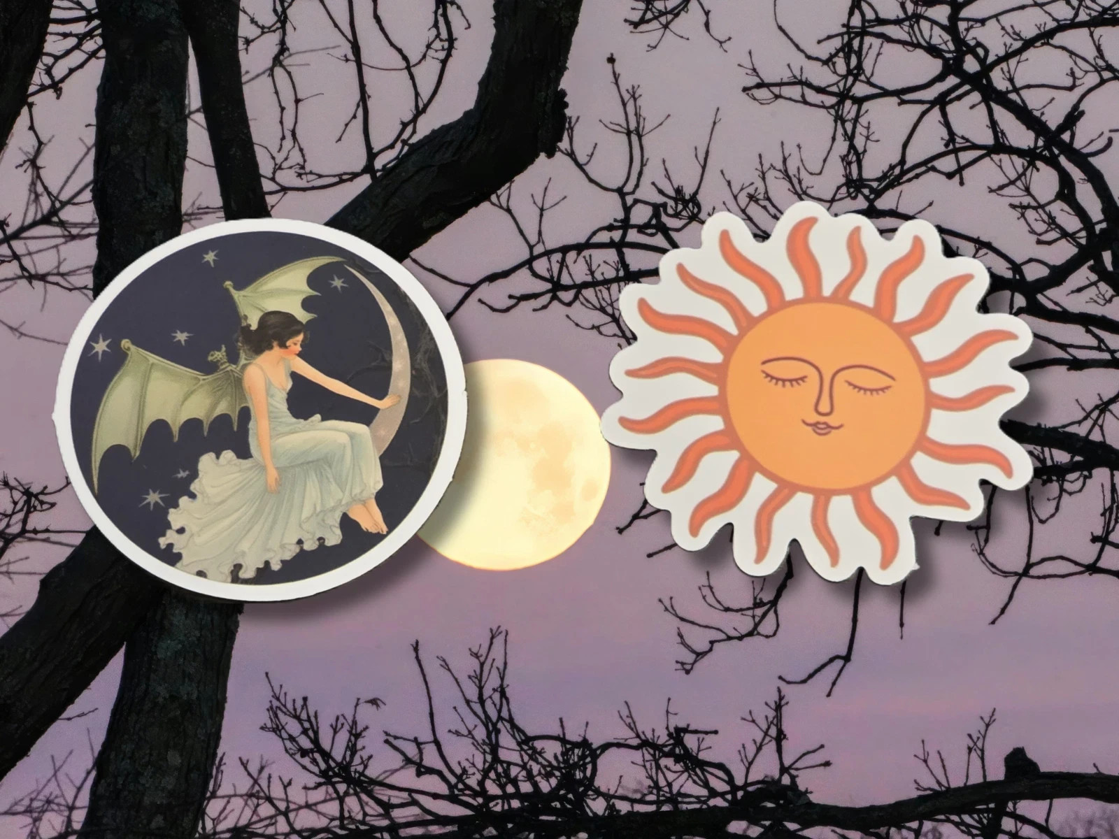 Sun & Moon Themed Sticker Bundle (x2)