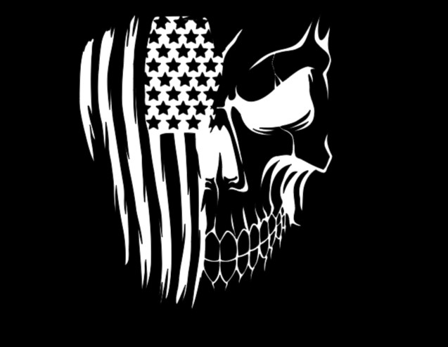 American Flag Skull Vinyl Decal Sticker Car Truck Window Bumper Patriotic USA