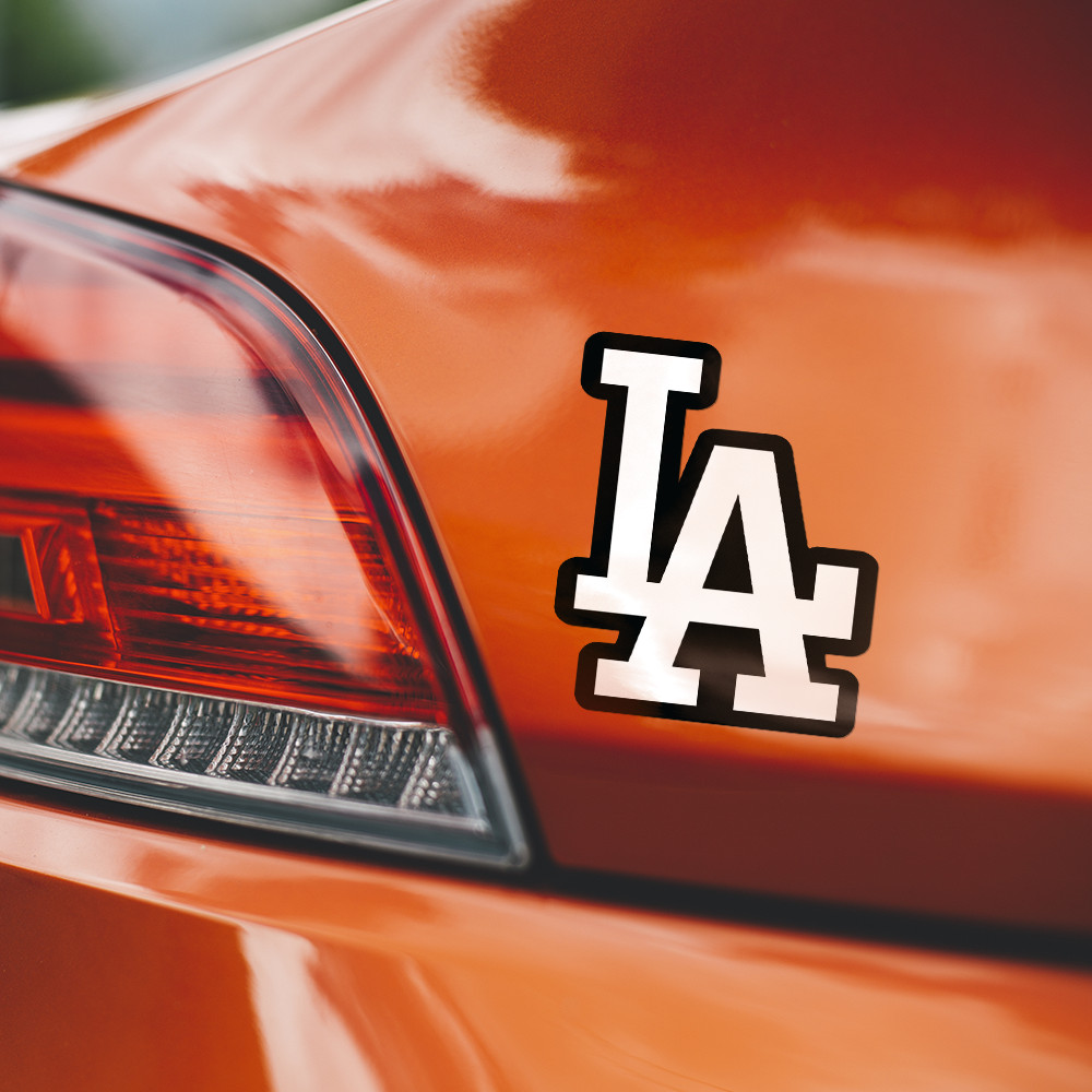LA Dodgers Sticker Black and White Car Window, Laptop and Bottle 3.72W x 5H in