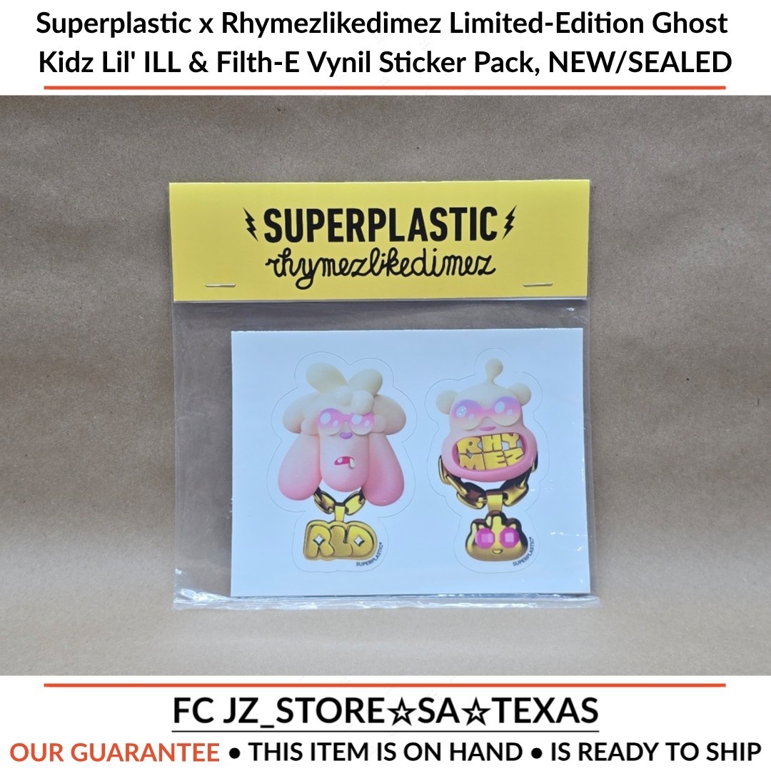 Superplastic x Rhymezlikedimez Limited-Edition Ghost Kidz Sticker Pack, NEW