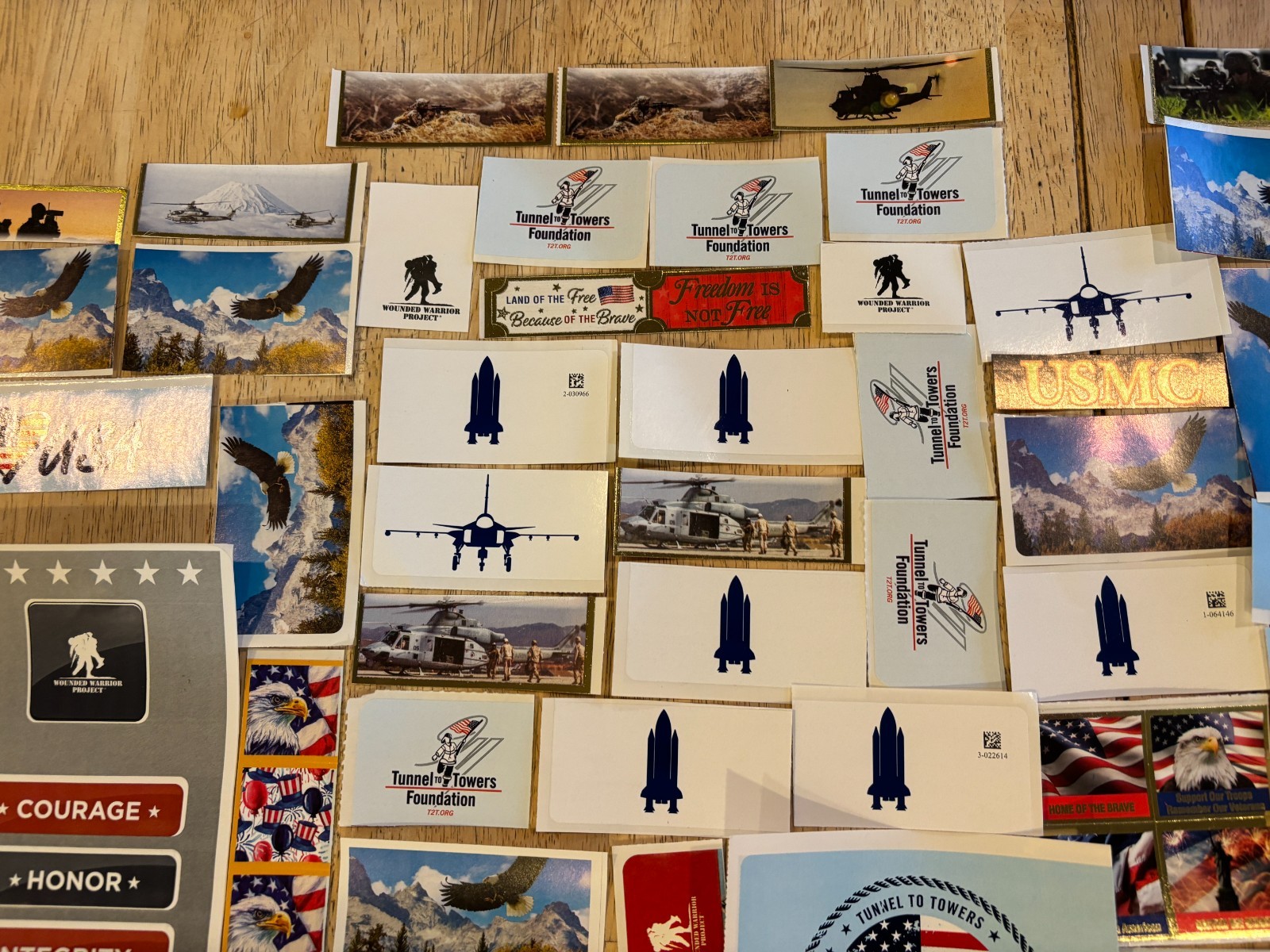 Patriotic Sticker Lot – Charity Organizations – 140 Count – Various Sizes