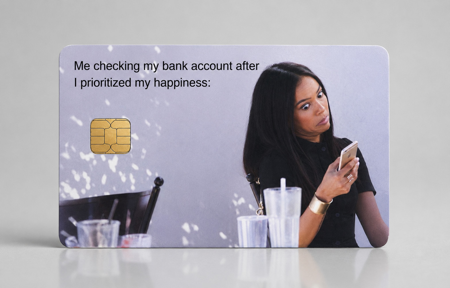 Financial Reality Check Funny Money Meme Debit Card Credit Card Skin