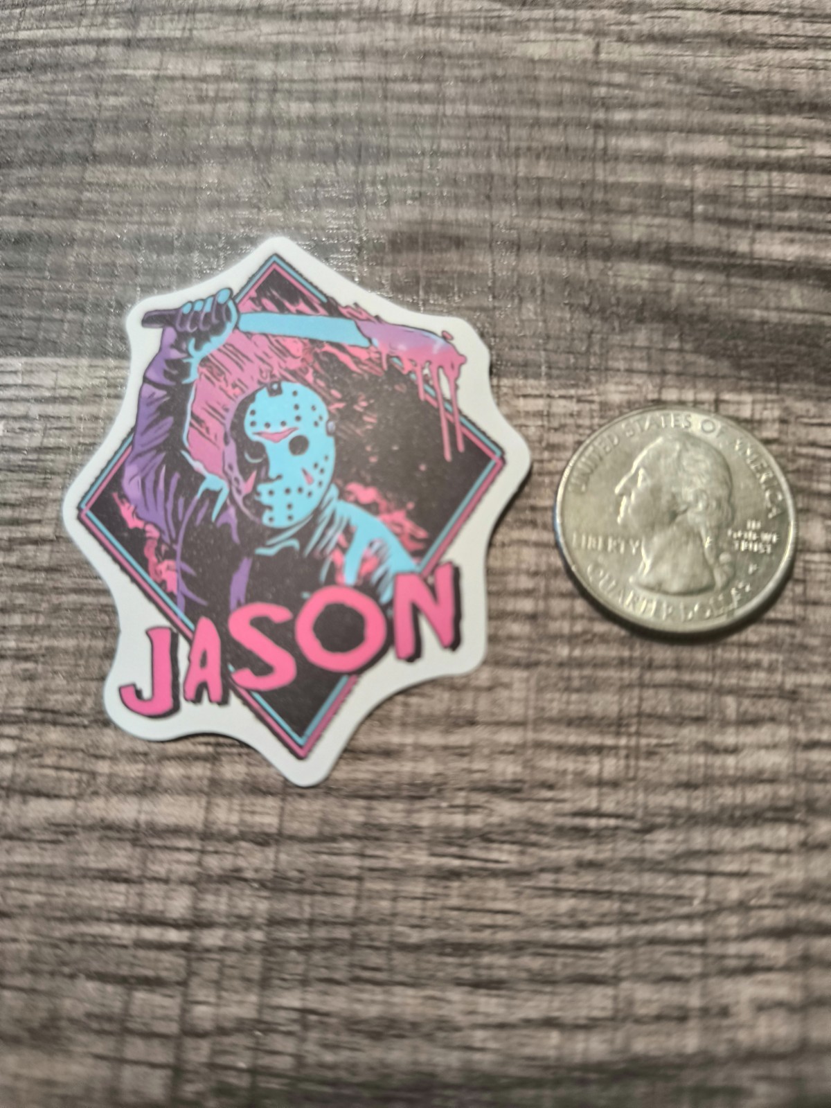 Jason Holding Bloody Machete Sticker Halloween Horror Free USA S Friday The 13th