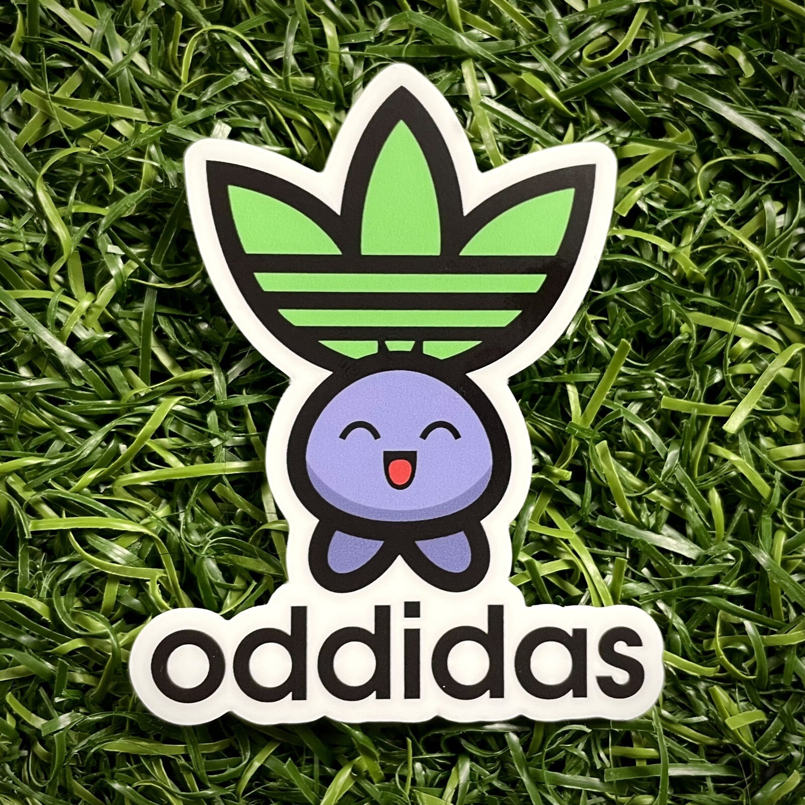 Nintendo X Adidas Mashup Sticker Oddish Oddidas Die Cut Matte 3” Anime Pop Art