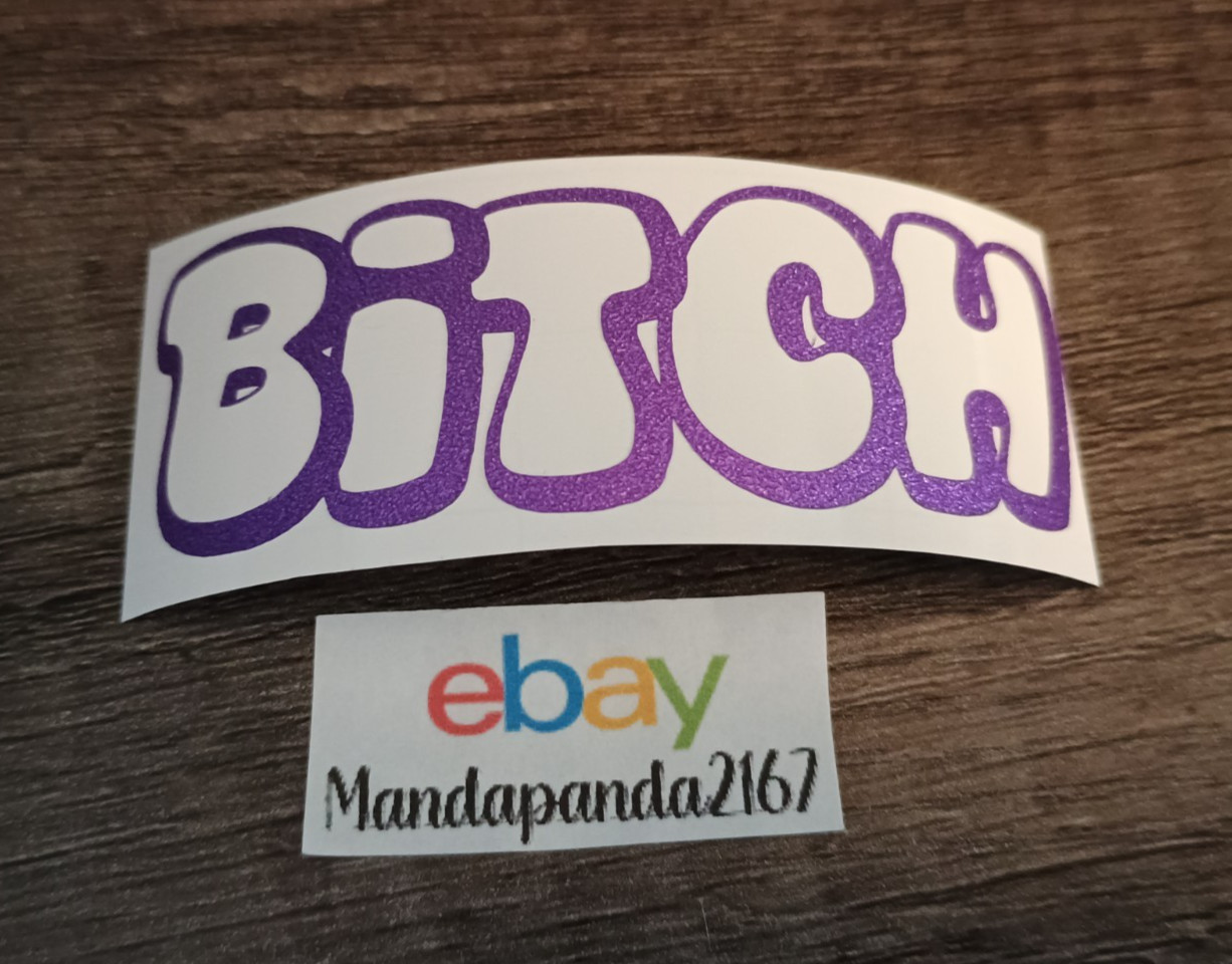 3″ x 1″ Purple Bitch Decal – Shimmer Permanent Vinyl – Sparkly – Glittery – Cute
