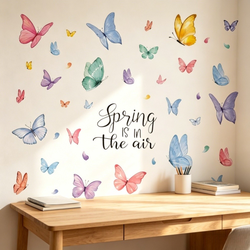 20x30cm Butterfly Wall Stickers Set of 6 for Spring Summer Room Decoration