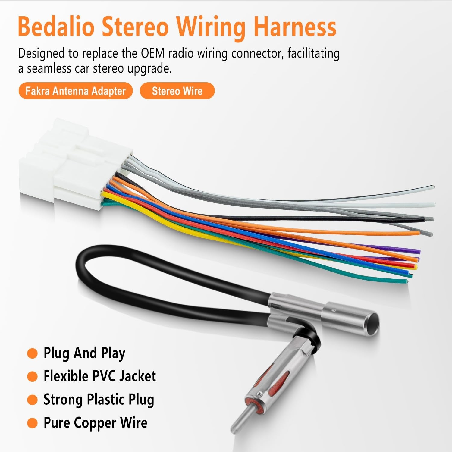 Radio Wiring Harness with Antenna Adapter Compatible with 1989-2002 Chevy GMC Bu