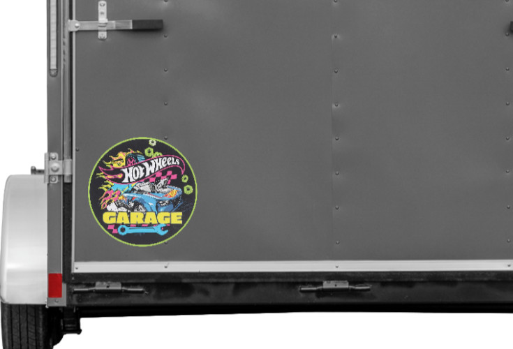 Cars (Wheels Garage) 4″ Decal Car Laptop Cooler Trailer Notebook Skateboard