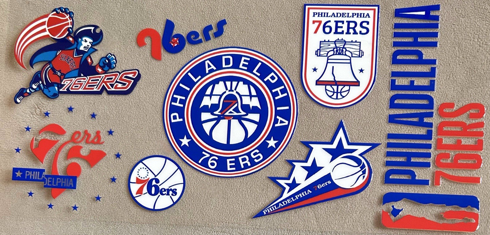 PHILADELPHIA Basketball Team UV DTF Vinyl Transfer Sticker Cup Wrap DIY Bottles