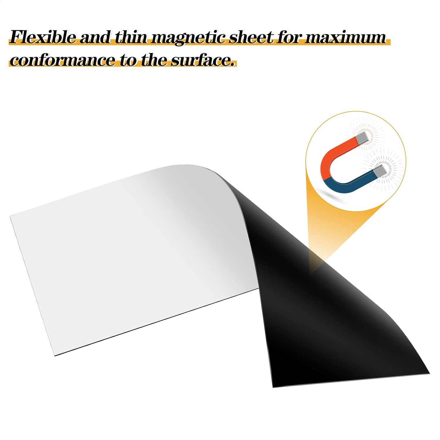 4Pcs 12″ X 4″ Bumper Sticker Magnets, Flexible Magnetic Bumper Sticker Sheet wit