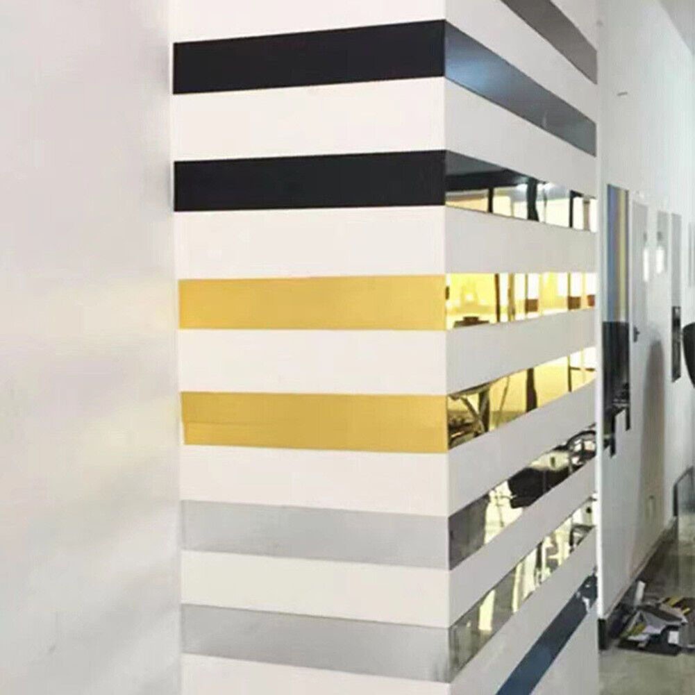 Brand New Wall Sticker Mirror Sliver/gold/black Spare Parts 5x50cm Living Room