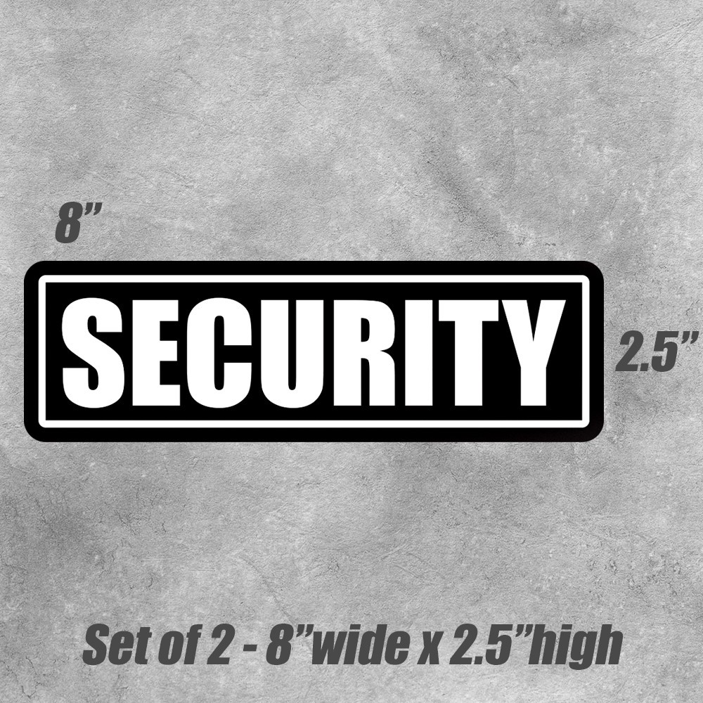Security sticker safety caution protection vinyl notice CCTV door window 2pk 8in