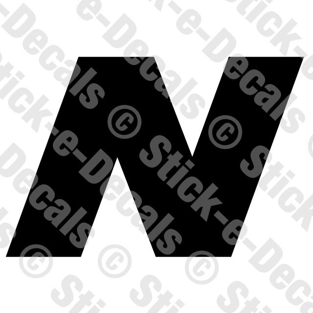 JERSEY LETTER N Vinyl Die Cut Decal Sticker – Sport Athlete Alphabet Text – A4