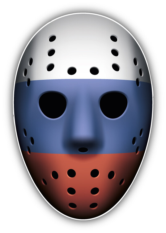 Russia Flag Ice Hockey Goalie Mask Car Bumper Sticker Decal