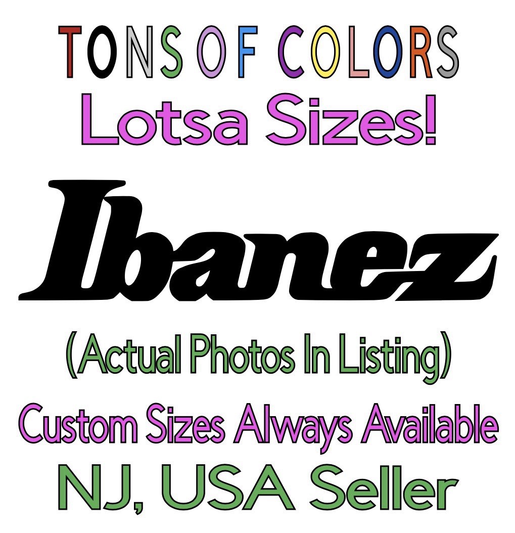 Ibanez Die Cut Vinyl Decal Guitars Music Rock & Roll Stickers