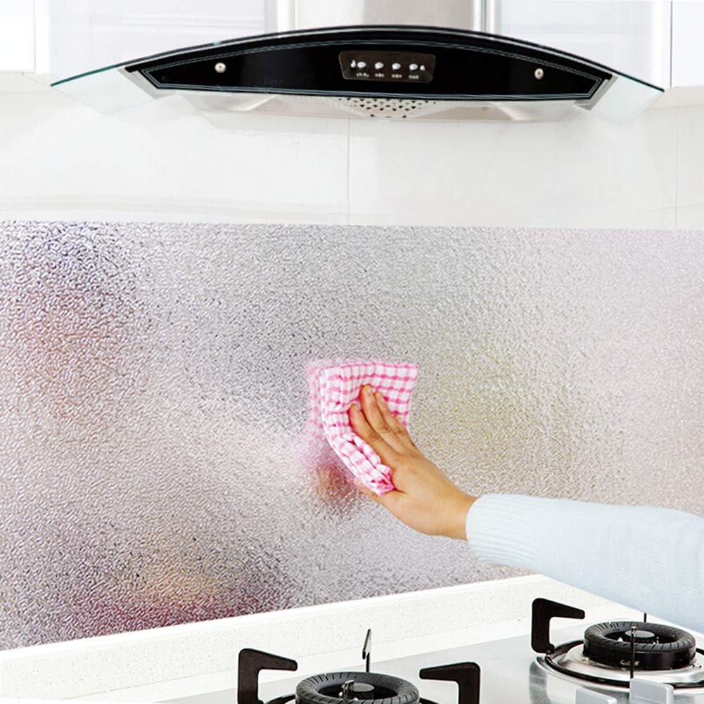 Silver Contact Paper Peel and Stick Waterproof Kitchen Backsplash Wallpaper
