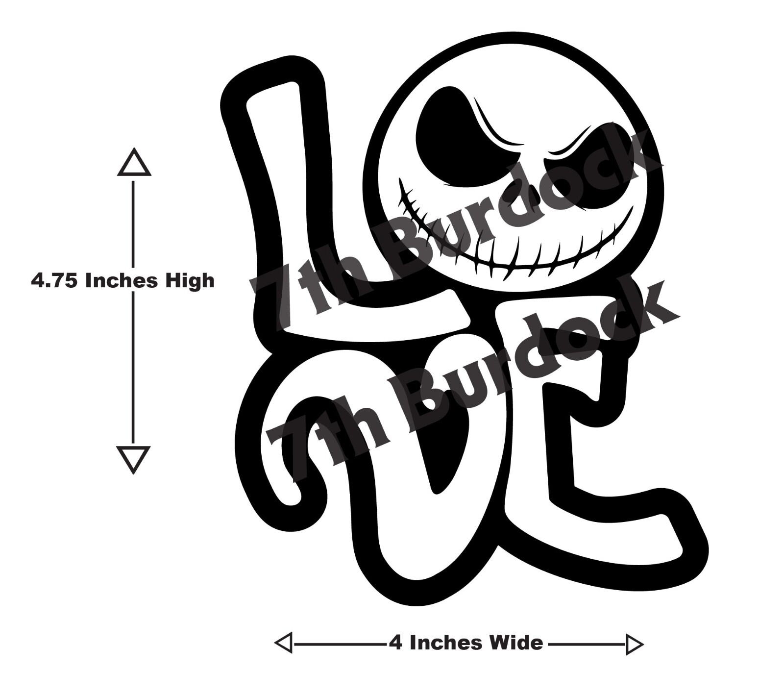 Nightmare Before Christmas: Jack Love Logo Decal Sticker
