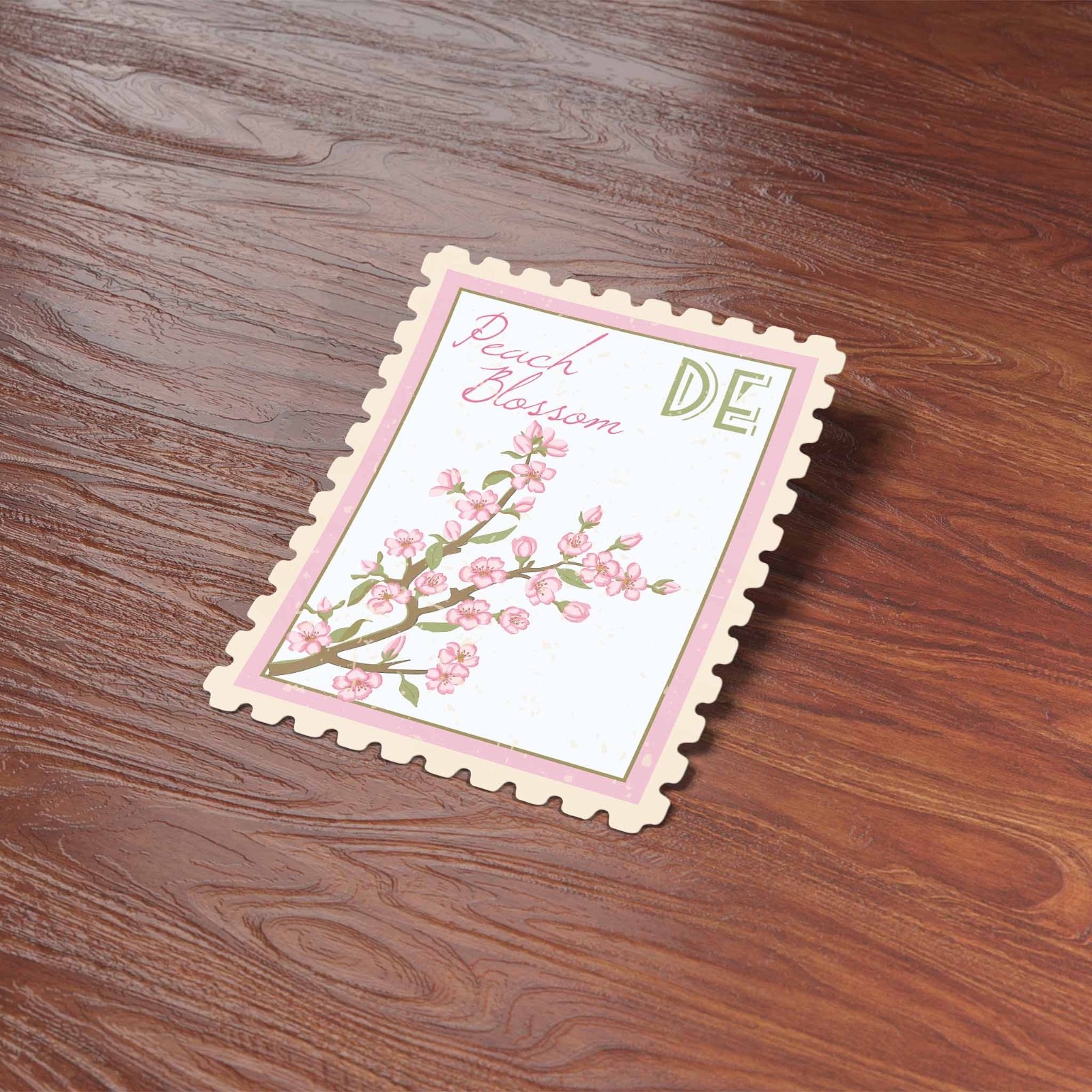 Delaware State Flower Peach Blossom Sticker – DE Stamp Decal