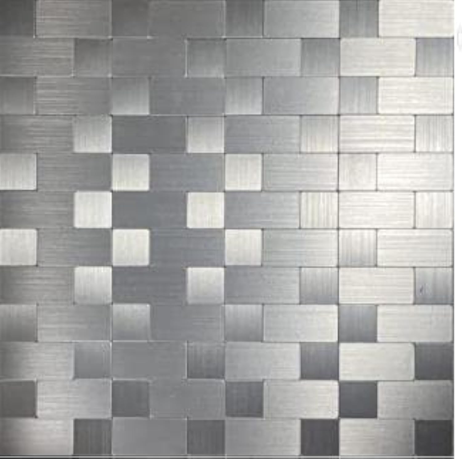 10-Piece Self Adhesive Stainless Steel Aluminum Mosaic Peel and Stick Backspl…