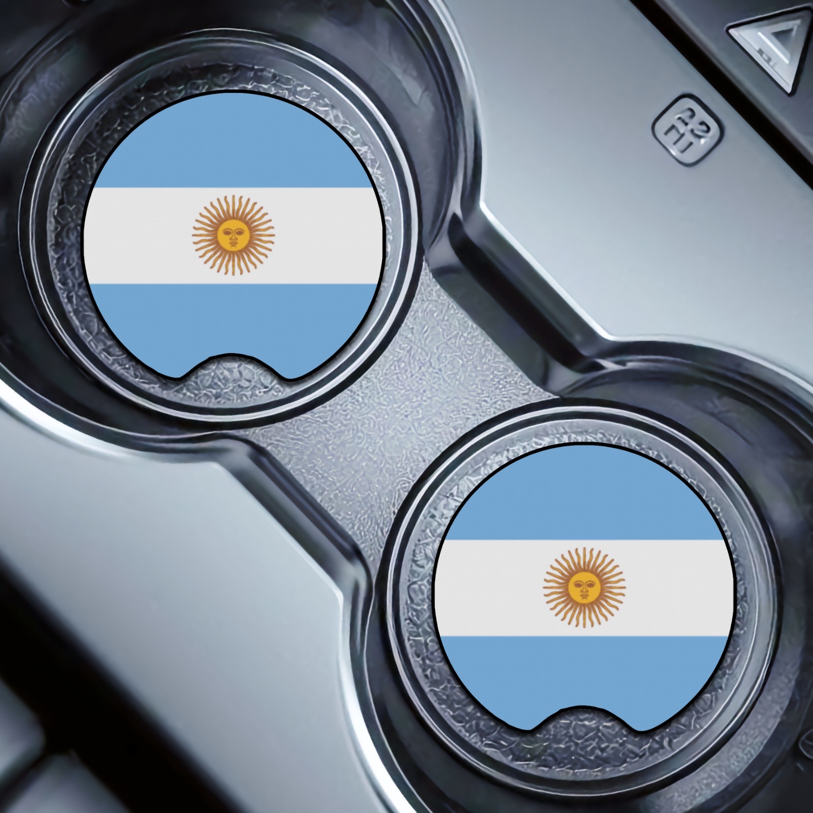 4 Pcs ARGENTINA Car Cup Holder Coaster Soft & Washable Non-Slip Neoprene Rubber