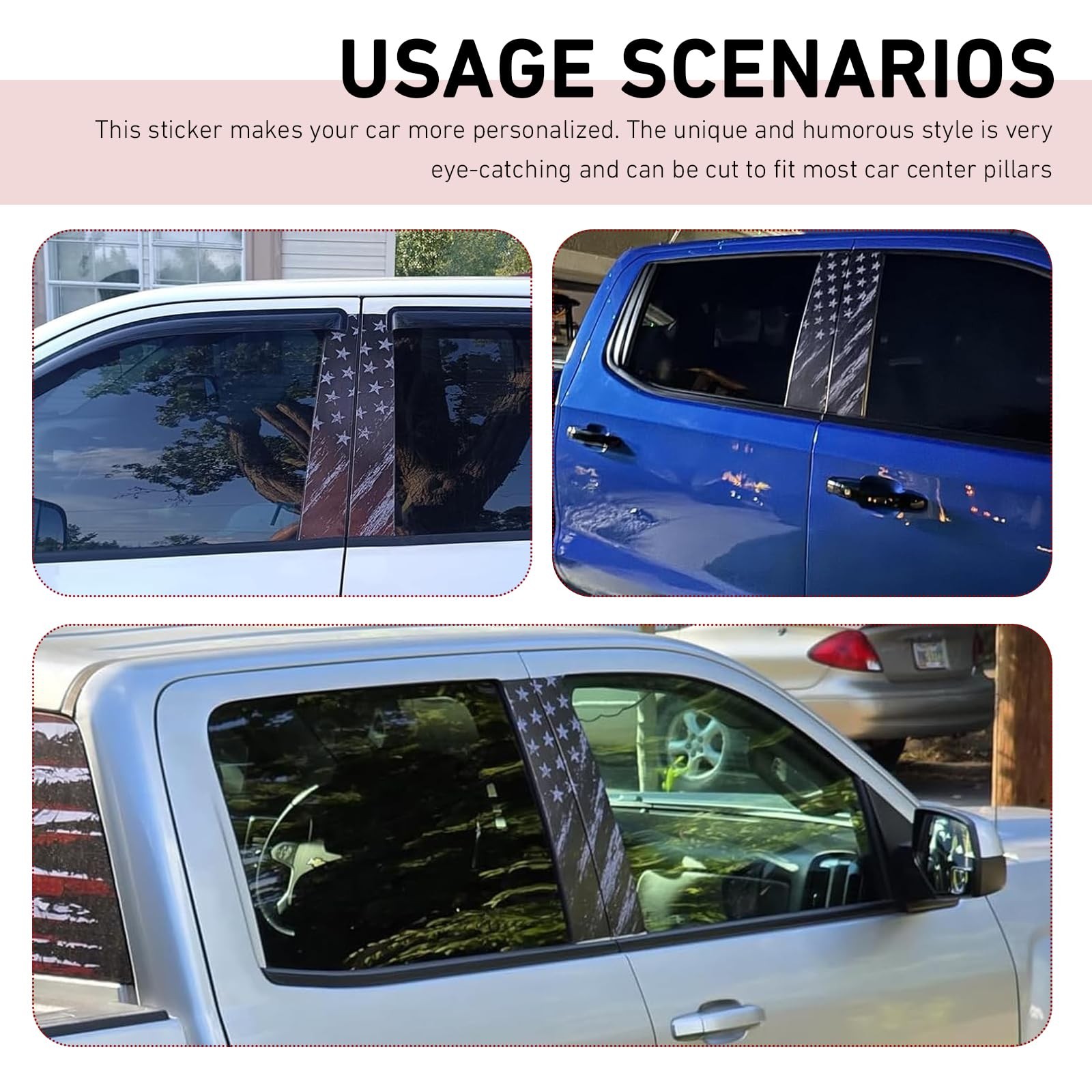 2PCS Car B Pillar Stickers, Waterproof Scratch-resistant Vehicle Pillar Prote…
