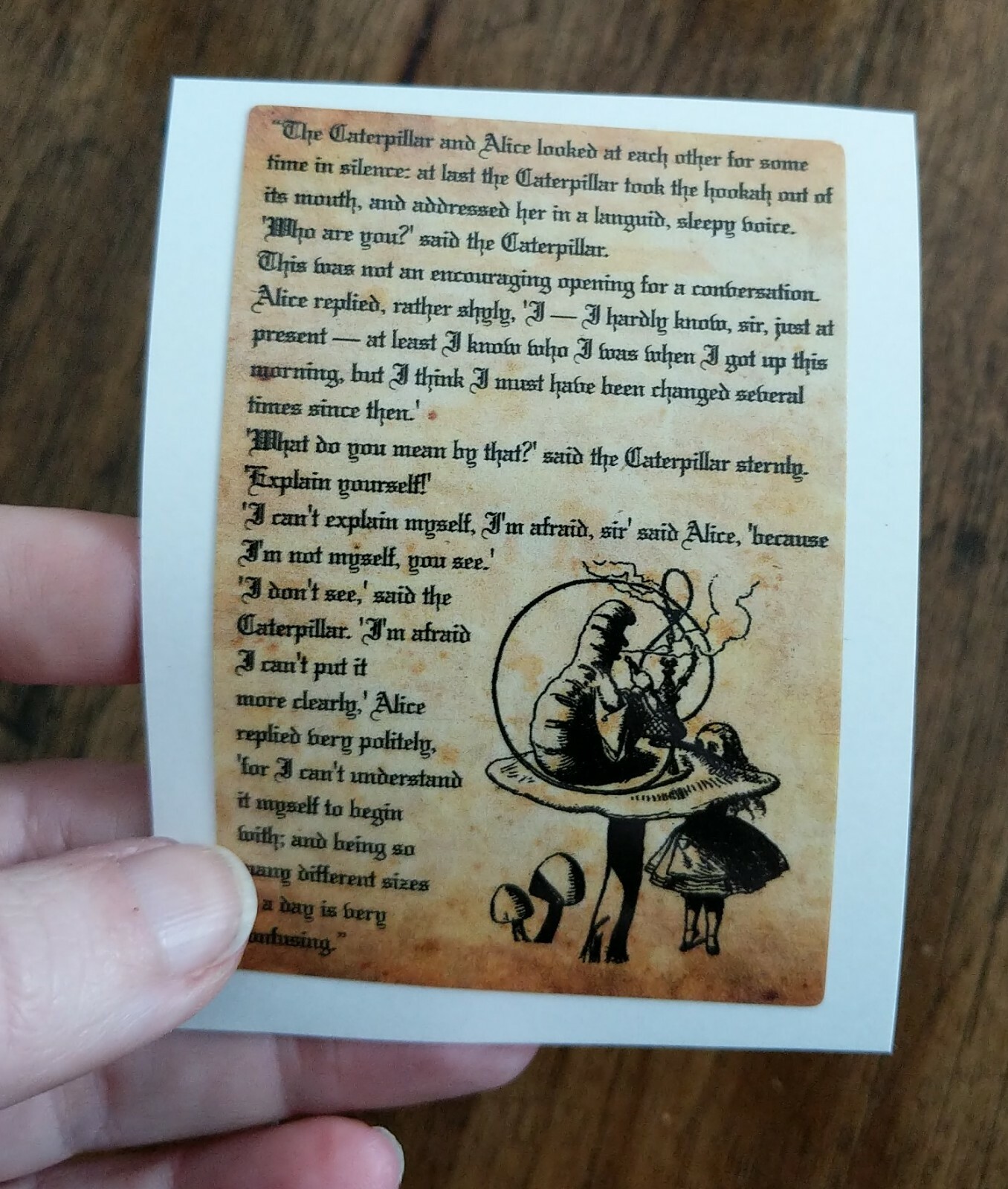 3.5″ Classic Alice Adventures in Wonderland Decal Sticker Caterpillar Quote