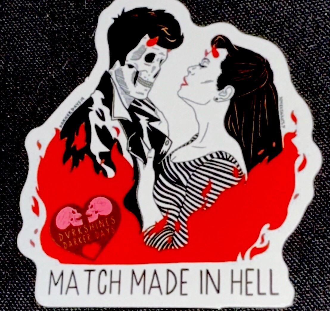 SKELETON COUPLE STICKER✨❤️💀🖤☠️✨2 1/2” X 2 1/4”✨GLOSSY✨LOVE IS IN THE AIR❤️‍🔥