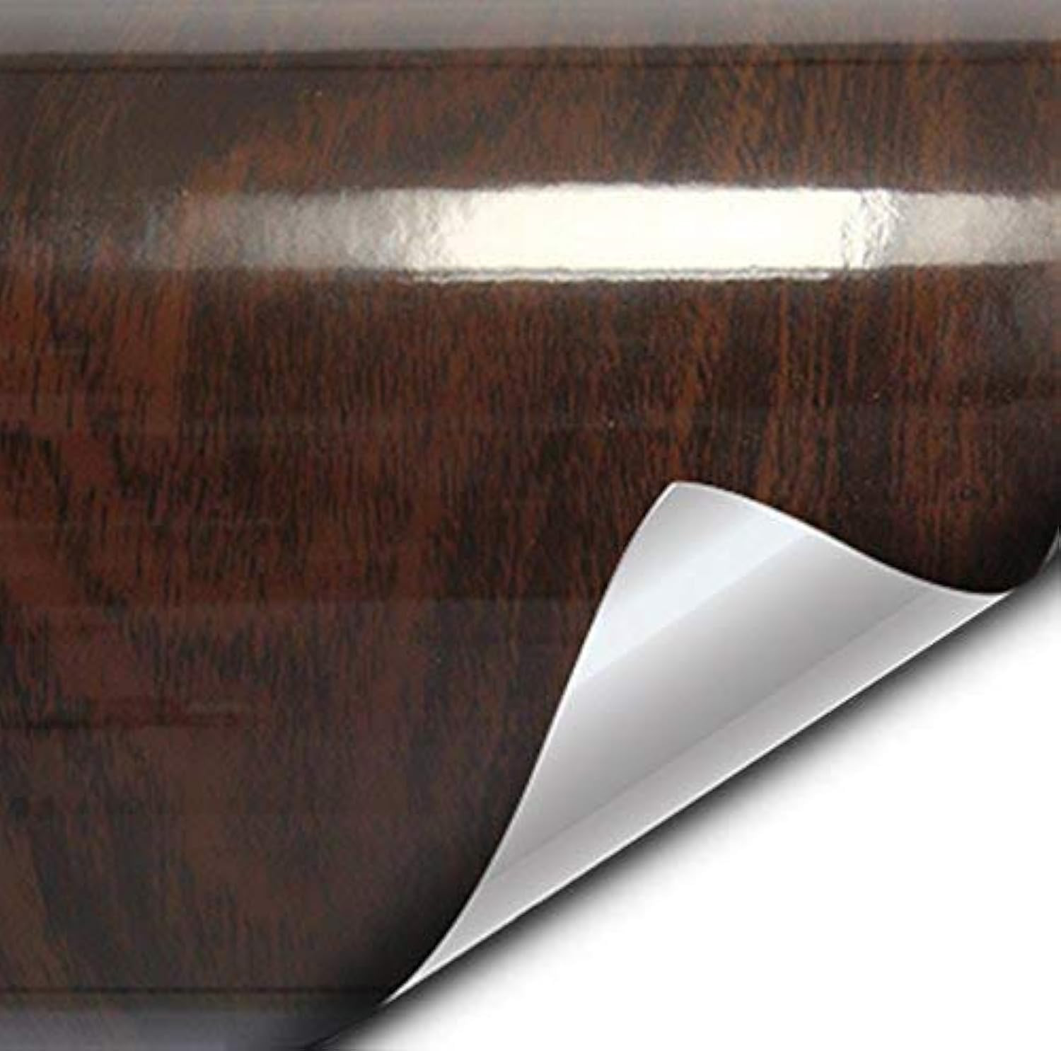 Dark Brown Cedar Wood Grain Vinyl Wrap Film Air Release 1ft x 48in