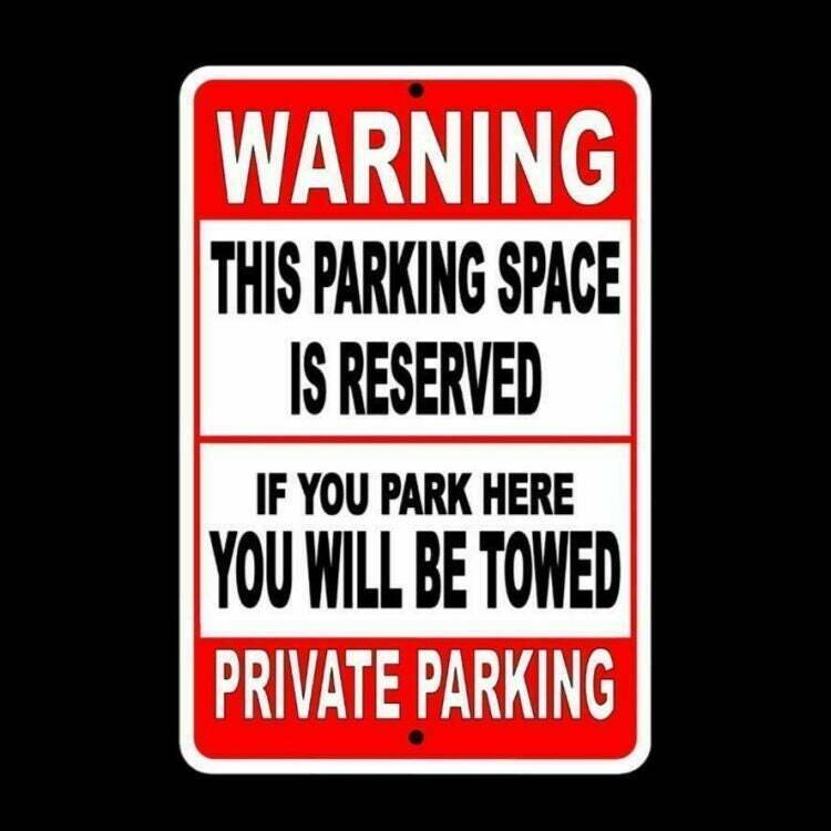 Warning this parking space reserved if park here you will be towed Sign / Decal