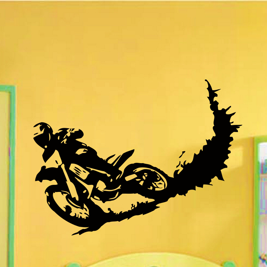 Wall Vinyl Decals Motocross Dirty Bike Moto Bike Decal Sticker Home Decor Z620