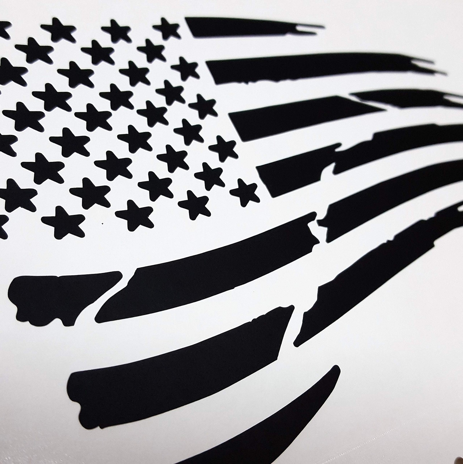 Pair of Waving USA American Flag Decal Sticker Die-Cut Subdued Car Truck (4″ …