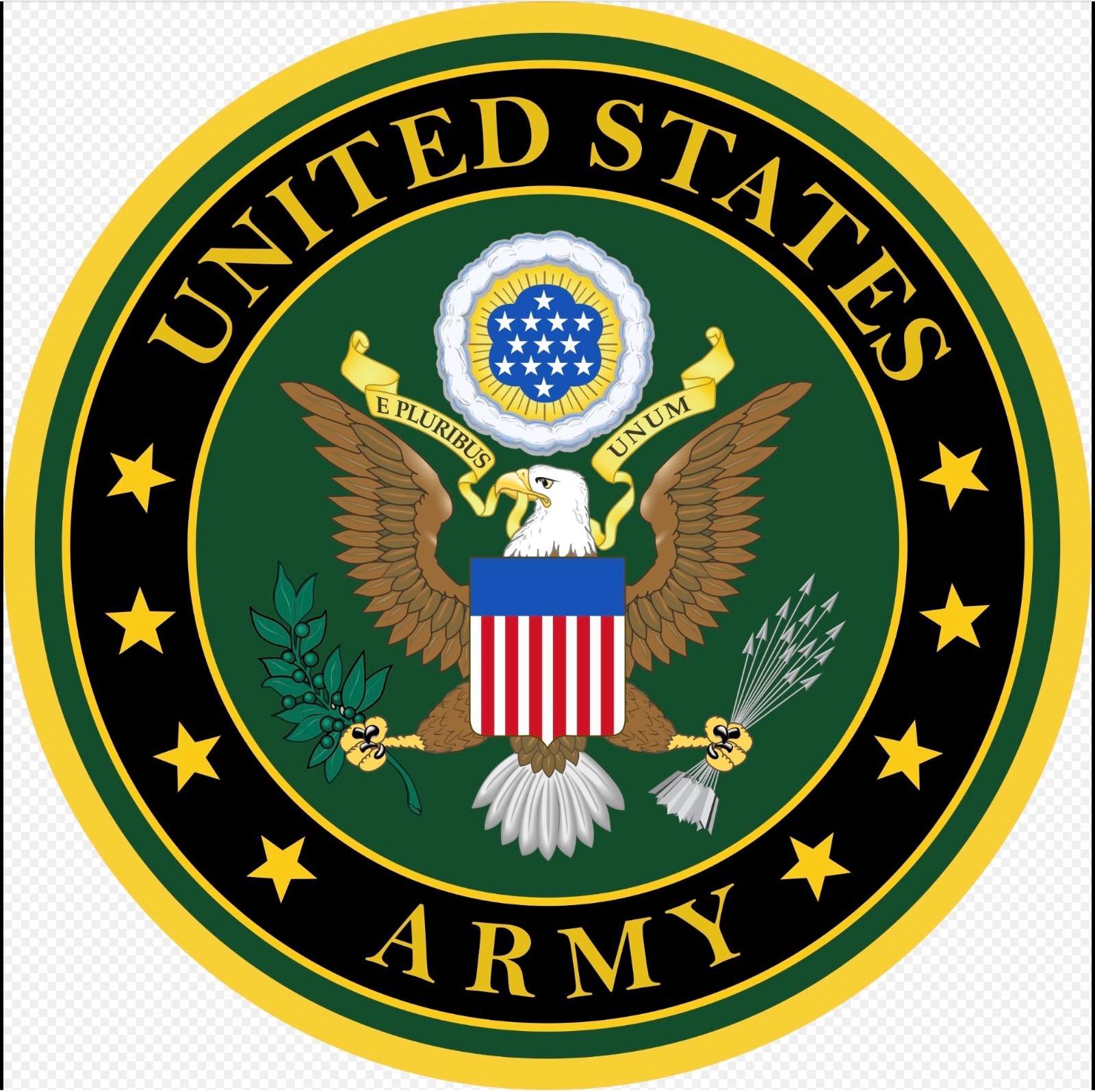 STICKER US Army vinyl laminated glossy green gold trump new patriotic USA
