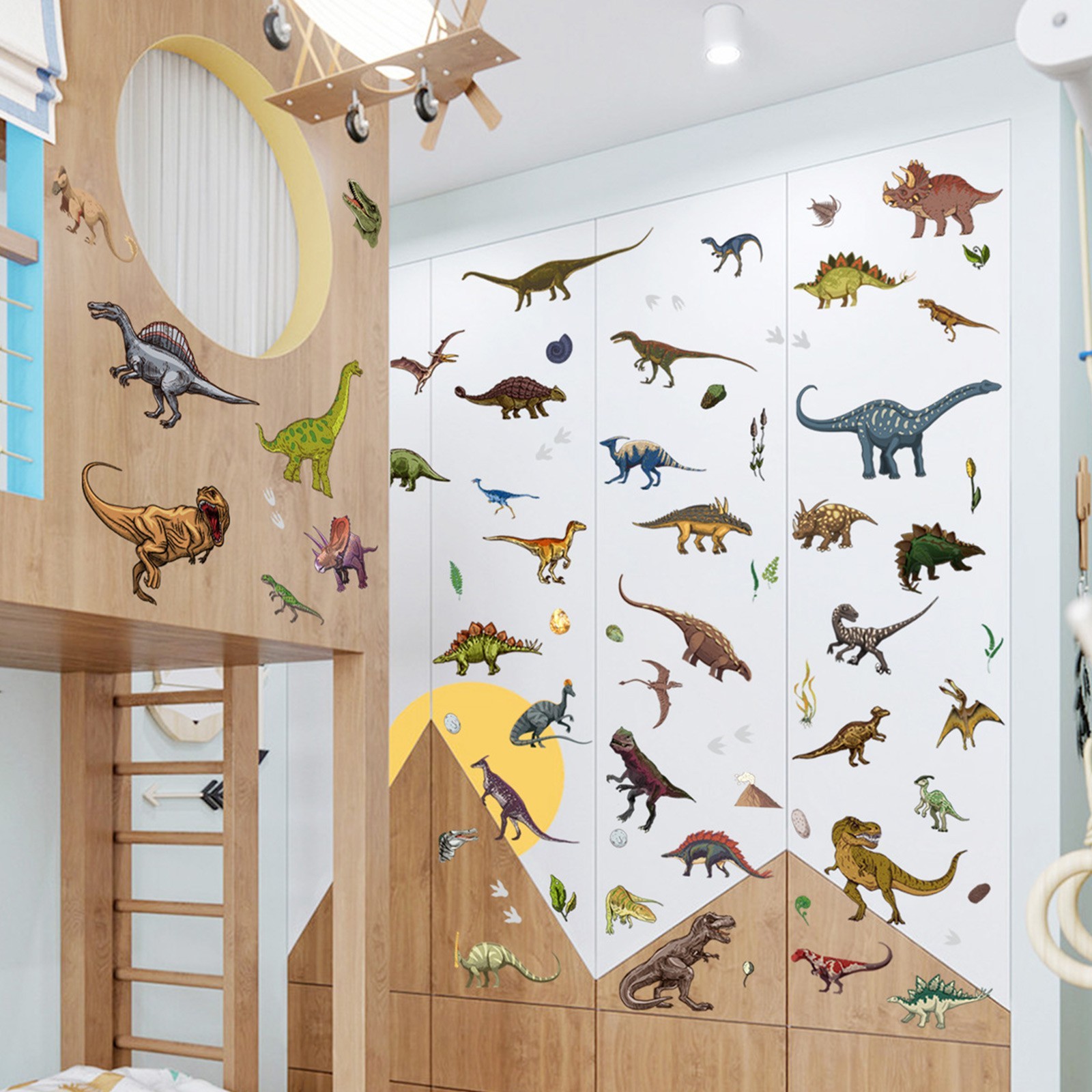 Wall Stickers Wall Decals 21x29cm 4 Sheets Dinosaur Decor Glow In The Dark