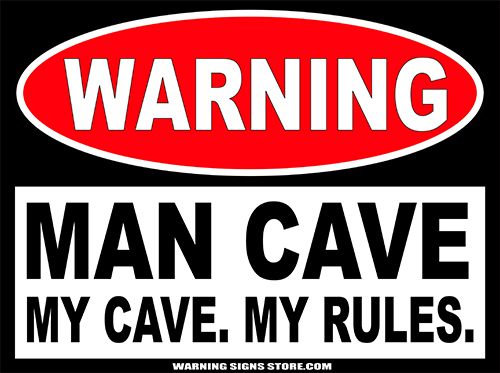 Man Cave Sticker – My Cave My Rules Funny 6″ Door Window Stickers 2 pack #236