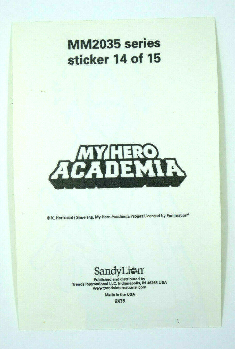 My Hero Academia Vending Sticker Officially Licensed Decal #14 of 15