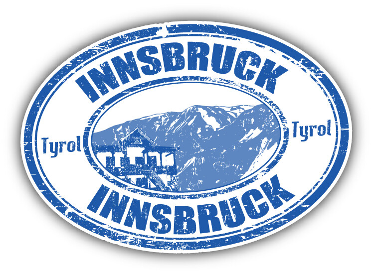 Innsbruck City Austria Tyrol Grunge Travel Stamp Car Bumper Sticker Decal